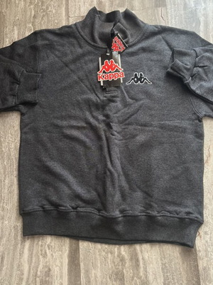 Kappa men's polo-style sweatshirt with collar and buttons, new, size S, gray