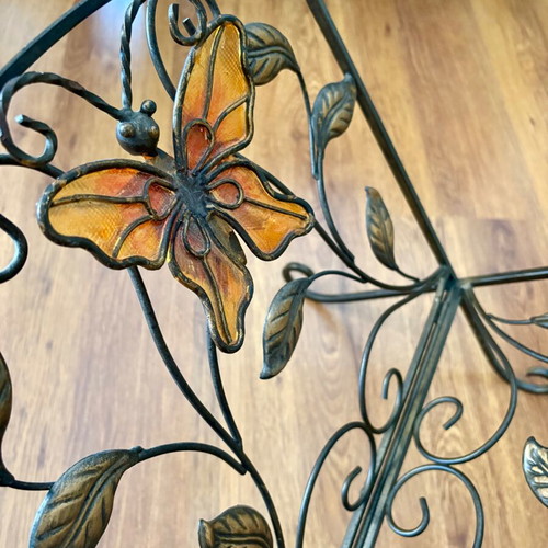 Vintage book stand like new, metal with butterfly decoration