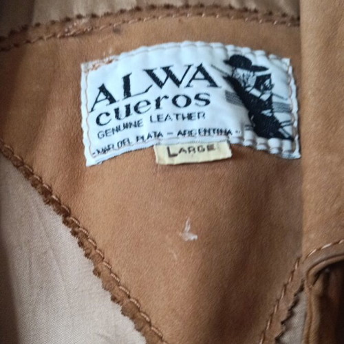 Suede leather jacket size L used, beige