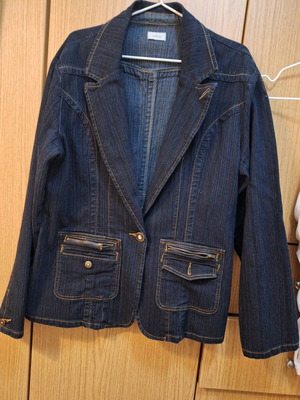 Oltre mid-length denim blazer like new, blue, size XXXL