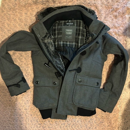 Montgomery wool jacket Pull & Bear like new, gray and black