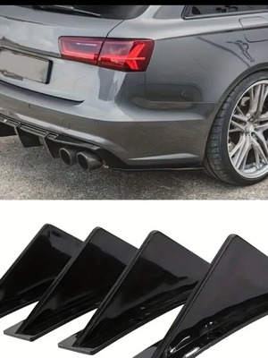 Car spoiler new with side skirts and rear bumper fins