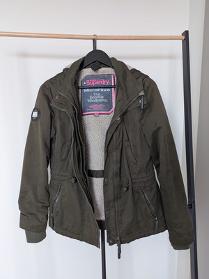 Superdry Short Windparka jacket used, size M, khaki