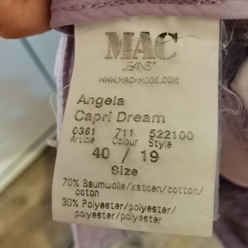 MAC jeans 7/8 pants light purple like new, size 40