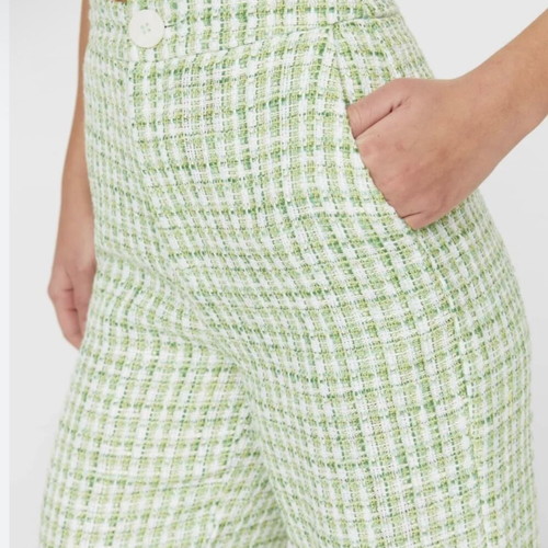 Stradivarius tweed high-waisted pants like new, size 36, checkered