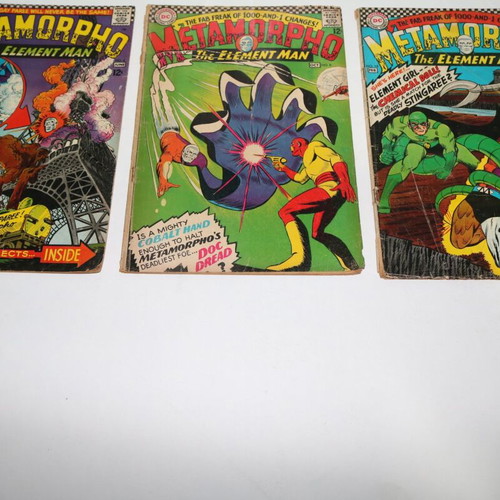 Metamorpho The Element Man comics used, issues 6, 8, 10