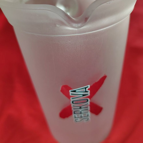 Serkova Vintage Collectible Pitcher 1990s Made in Italy Frosted Glass