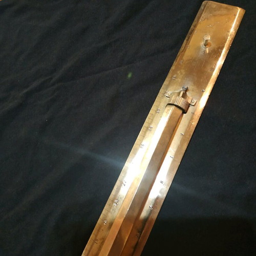 Brass micrometric ruler used, old, rare