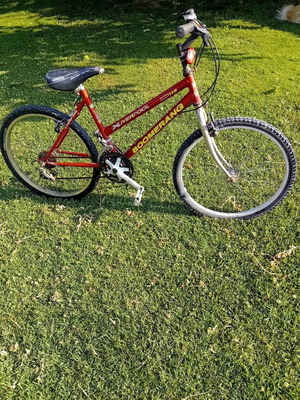 City bicycle used, 20 inch red, V-Brakes, gears, men's