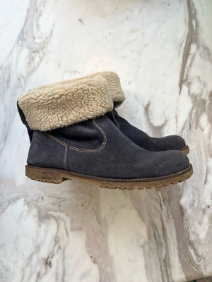 Tamaris leather blue ankle boots used, size 39