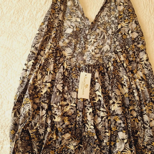 Cotton short dress L/XL new, gray and black