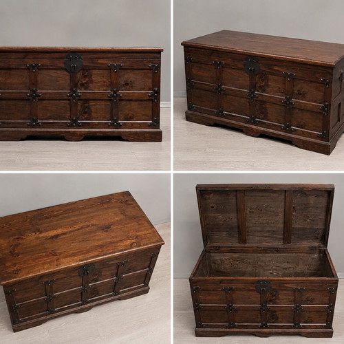 Wooden Storage Chest rustic vintage used, 87x50x51 cm