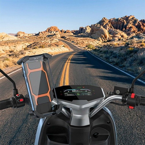 XO C201 phone holder for bikes and motorcycles up to 7 inches, black and orange