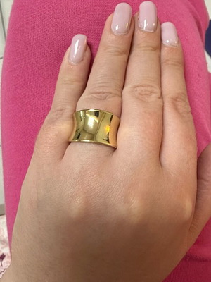 Zara minimal gold steel rose champagne ring like new