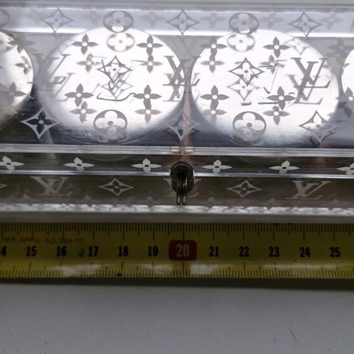 Louis Vuitton Bougies de Voyage plexiglass case and candle set, vintage