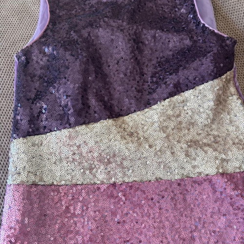 Marasil girls' dress with sequins in purple and silver, like new
