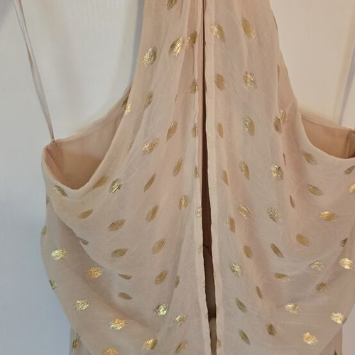 Formal dress halterneck medium beige gold like new