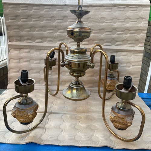 Vintage brass ceiling light used