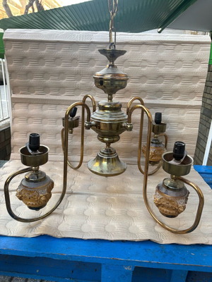 Vintage brass ceiling light used