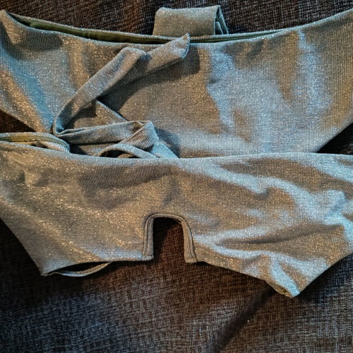 Lurex bikini swimsuit medium size iridescent green used