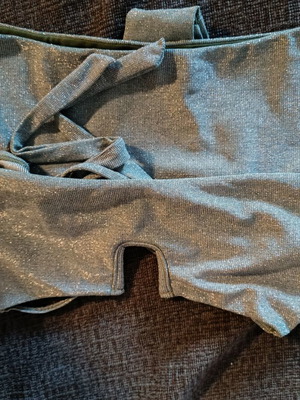 Lurex bikini swimsuit medium size iridescent green used