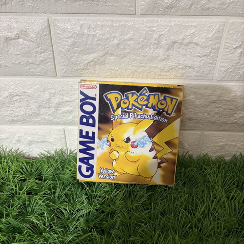 Pokémon Yellow Game Boy cartridge used with box and manual