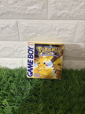 Pokémon Yellow Game Boy cartridge used with box and manual