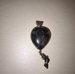 Opal pendant with meteorite, silver, used