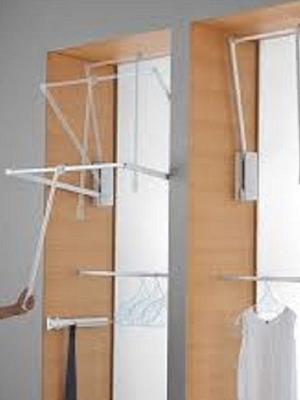 Wardrobe elevator hanger new, silver aluminum 83-115cm