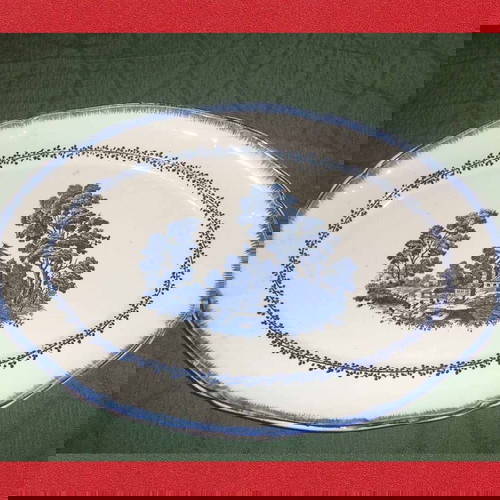 Παλιά Μεγάλη Κεραμική Πιατέλα Ιταλική μεταχειρισμένη 43x29 cm Richard Ginori