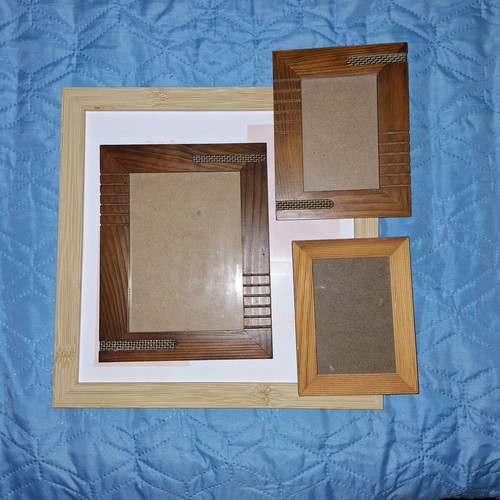Photo frames used, set of 4 with glass and sizes 34x34, 23x18, 18x14, 15.5x12 cm