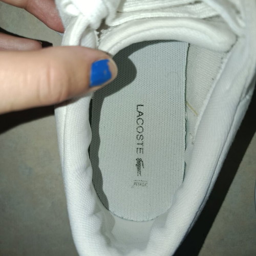 Lacoste white canvas men's sneakers size 42.5 like new