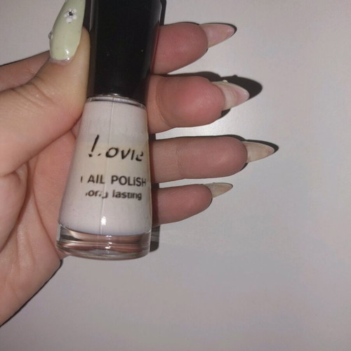 White-pink nail polish used