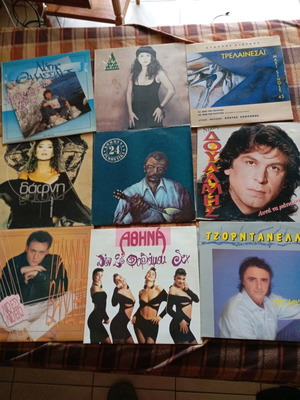 Greek vinyl records used, 69 pieces, laiko repertoire