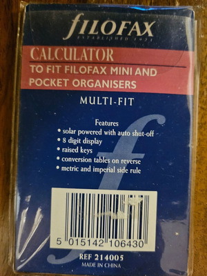 Filofax Mini Calculator new