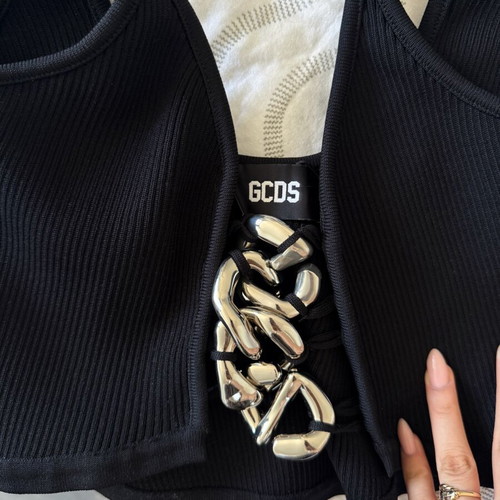 GCDS Black Logo Chain Tank Top new with tags