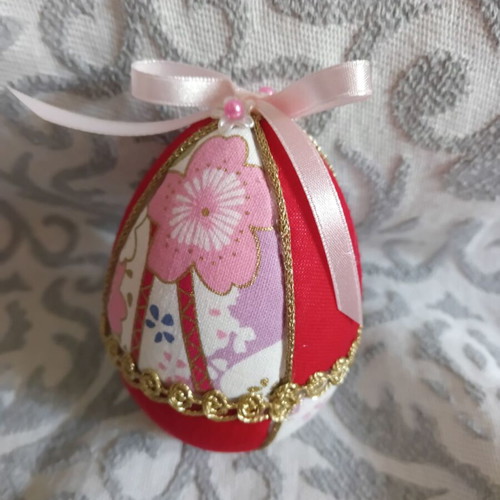 Set of 3 decorative Easter eggs 8 cm, like new, red