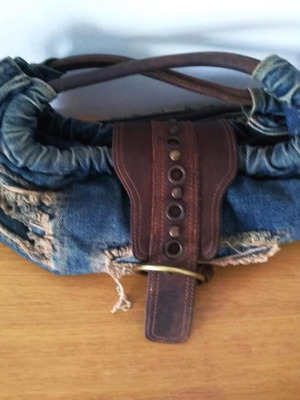 Denim handbag like new