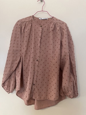 Zara cotton polka dot shirt used, pink, size S