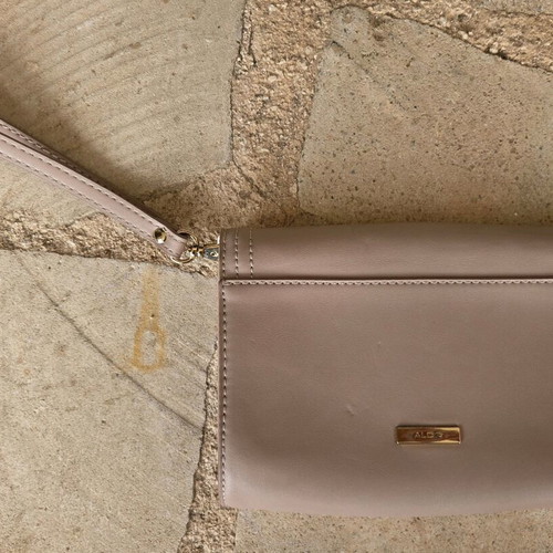 Aldo nude clutch bag used with gold-tone detail