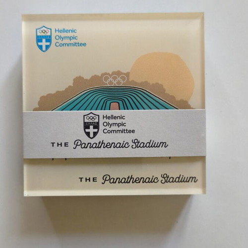 Panathenaic Stadium Coaster Set new, official Hellenic Olympic Committee