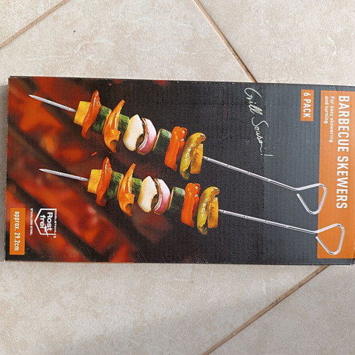 Skewer set new, 6 small and 6 with stand for grilling