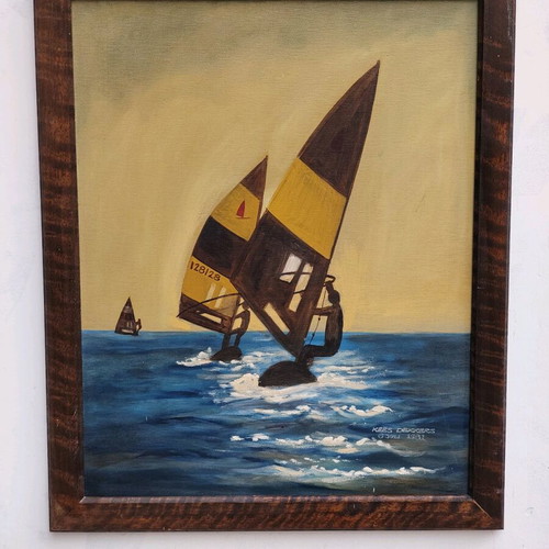 Kees Dekkers painting used, oil on fiberboard