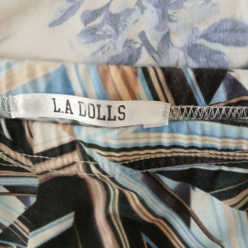 LA Dolls skirt used, elastic fabric, gray and blue, size S