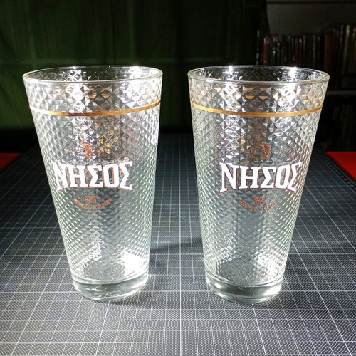 Nisos Beer 2 Glasses 0.3l New Promotional Made in Italy