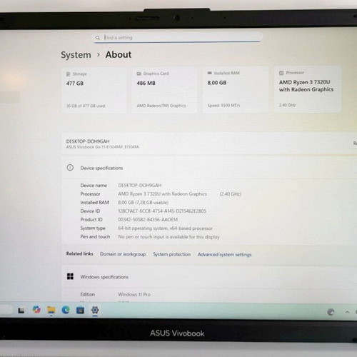 Asus Vivobook Go 15 E1504FA-BQ2345 laptop new, 8GB RAM, 512GB SSD, Windows 11