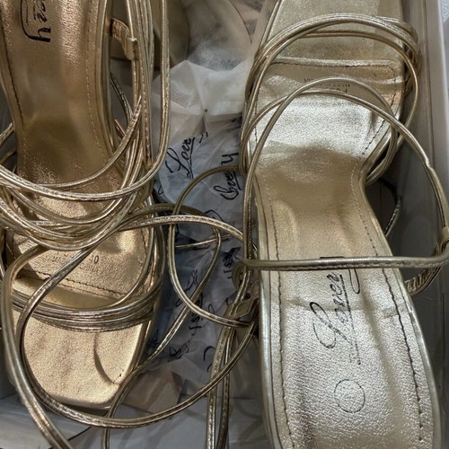 Chrysa sandals used size 40, gold platform shoes
