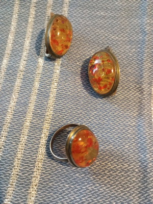 Amber set silver 925 like new, old Russian pieces