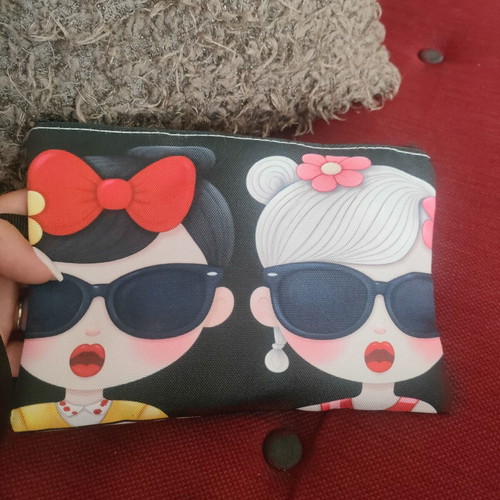 Wristlet handbag, multicolored