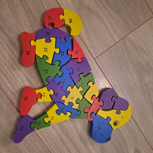 Wooden puzzles used, set of 3 animal designs